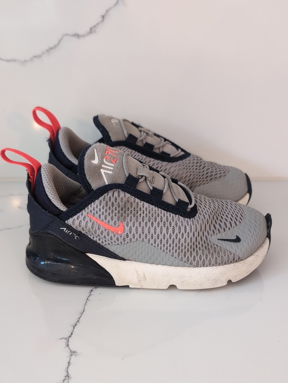 Toddler Nike Air Max 270 Grey/Navy Blue Size 10c, Includes Box